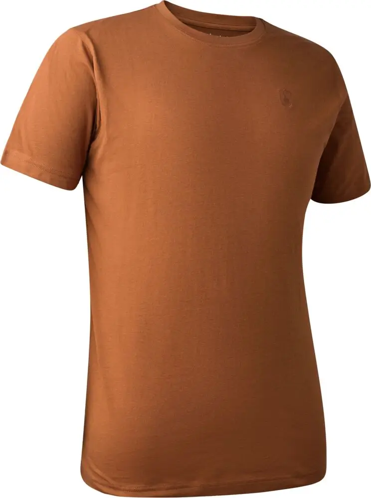 Oranges T-Shirt aus der Frontansicht mit Rundhalsausschnitt
