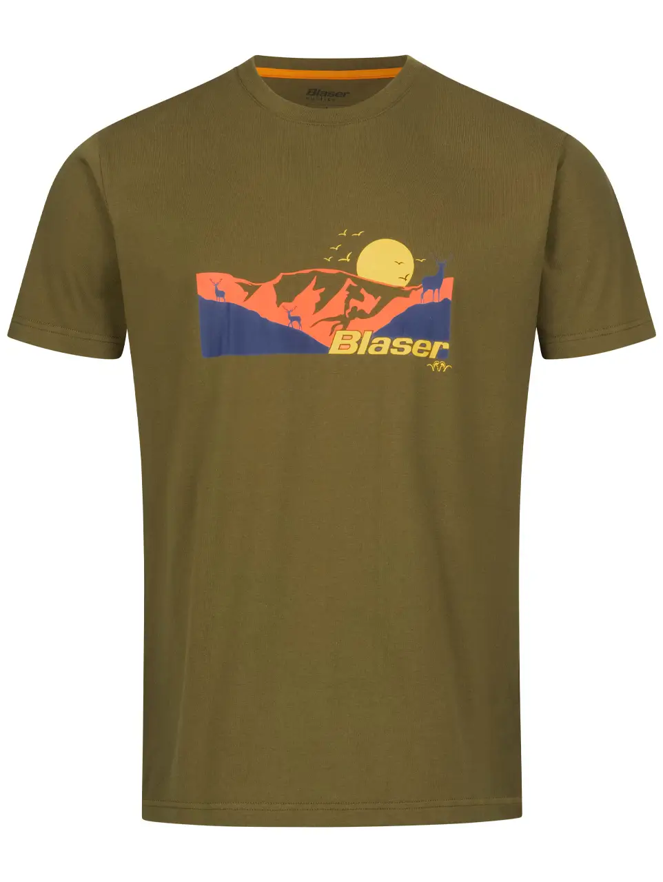 Blaser-T-Shirt mit Print Olivgrün Frontansicht