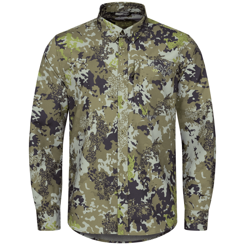 Airflow Jagdhemd von Blaser Ansicht von vorne Farbe Huntec camo