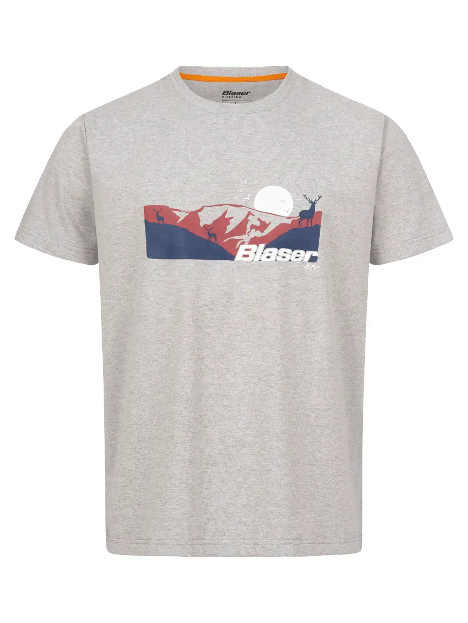 Blaser-T-Shirt mit Print in Grau-Melange Frontansicht